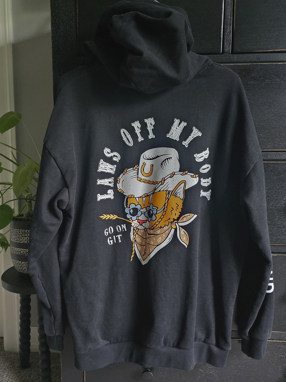 Occupied Mind Black Graphic Hoodie - "Laws Off My Body"